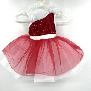 Weissman Dance Red Velvet Tulle Full Skirt Dance Costume XS Child